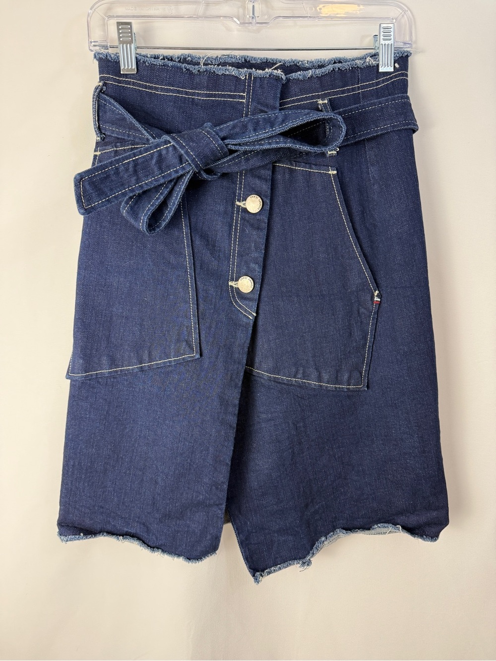 Vintage Tommy Hilfiger Denim Belted Wrap Skirt